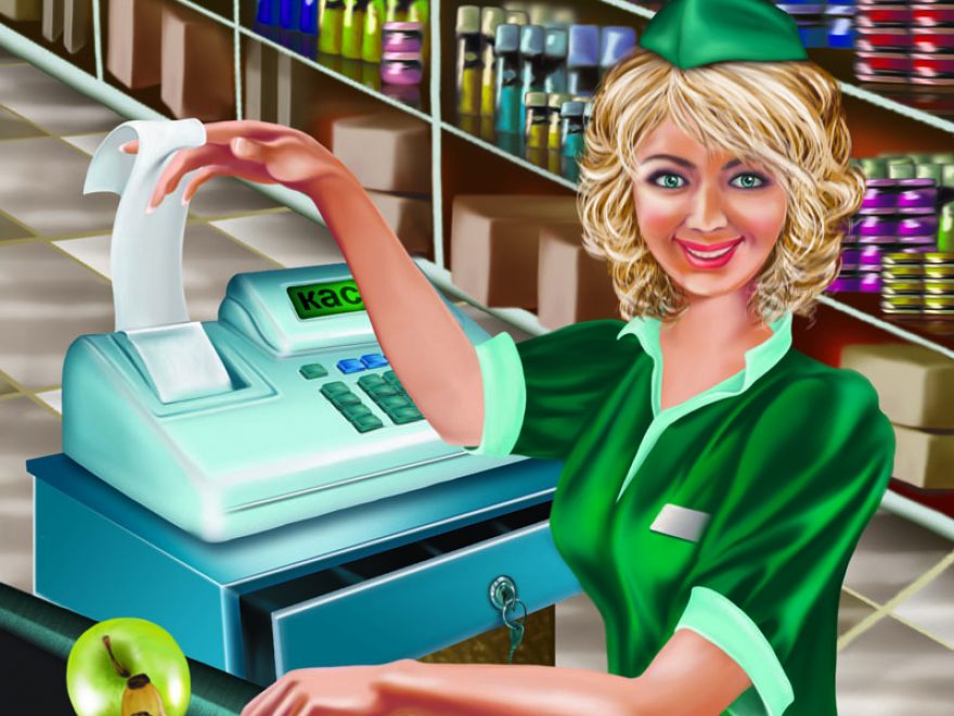Рисунок продавца в магазине